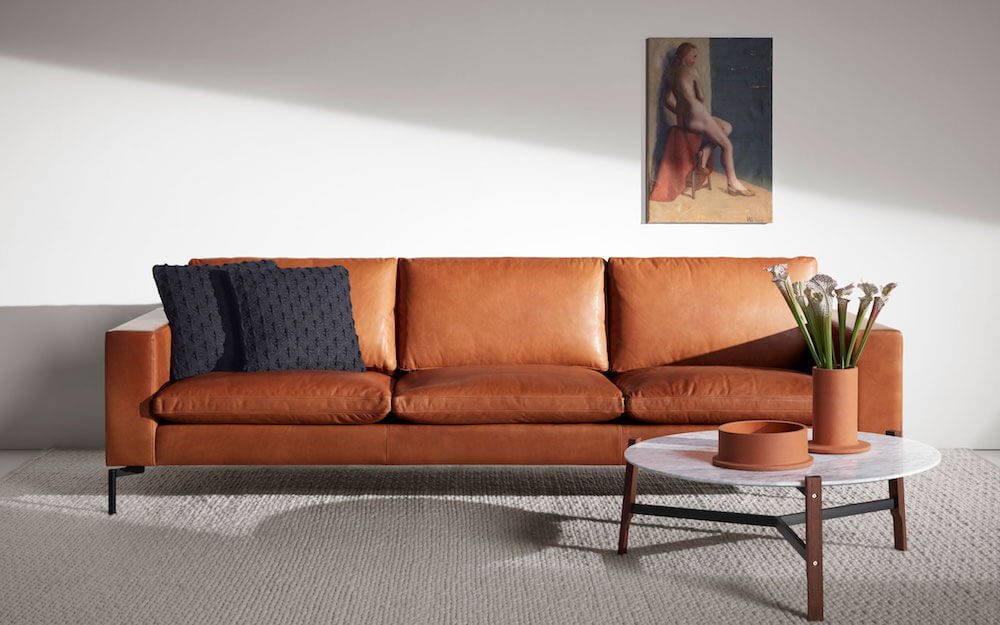 Blu Dot New Standard Leather Sofa