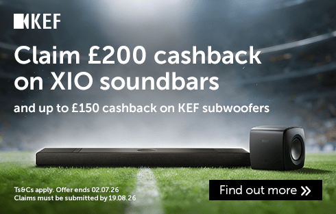 KEF - Claim £200 cashback on XIO soundbars and up to £150 cashback on KEF subwoofers