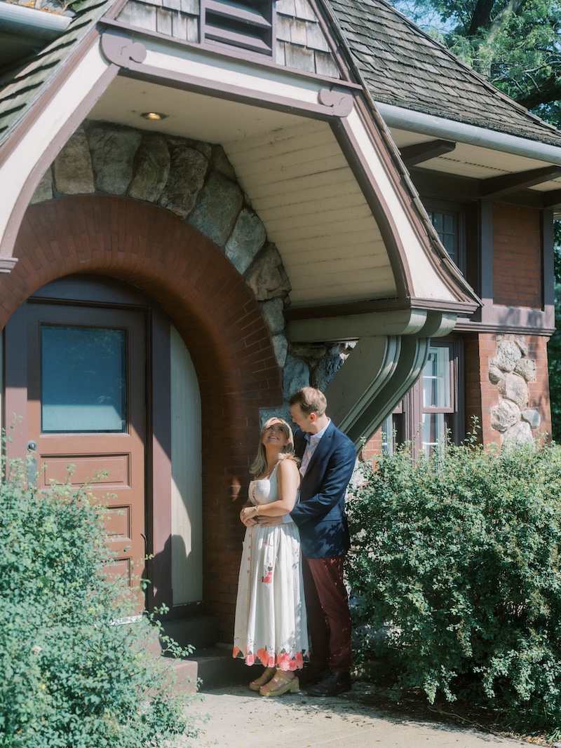 engaged couple, lincoln park, chicago