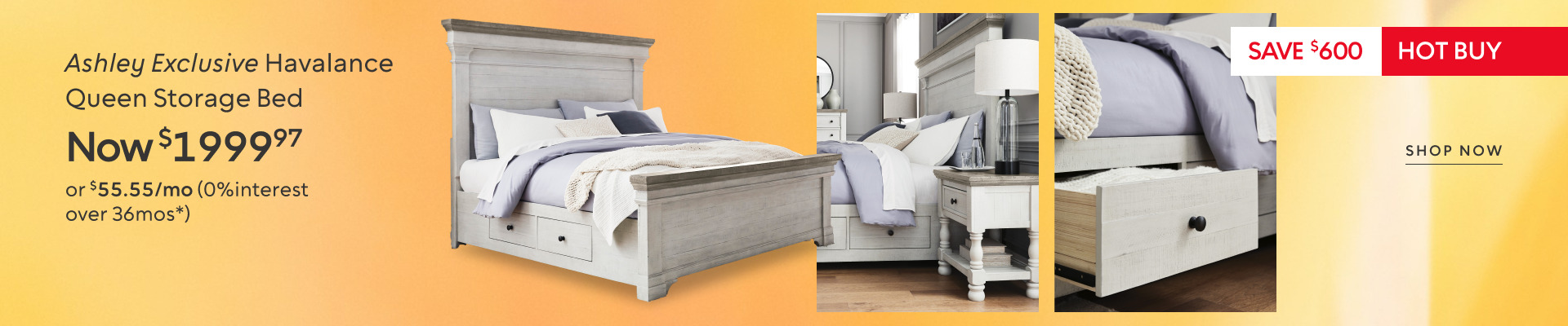 Ashley Exclusive Havalance Queen Storage Bed now $1999.97 save $600