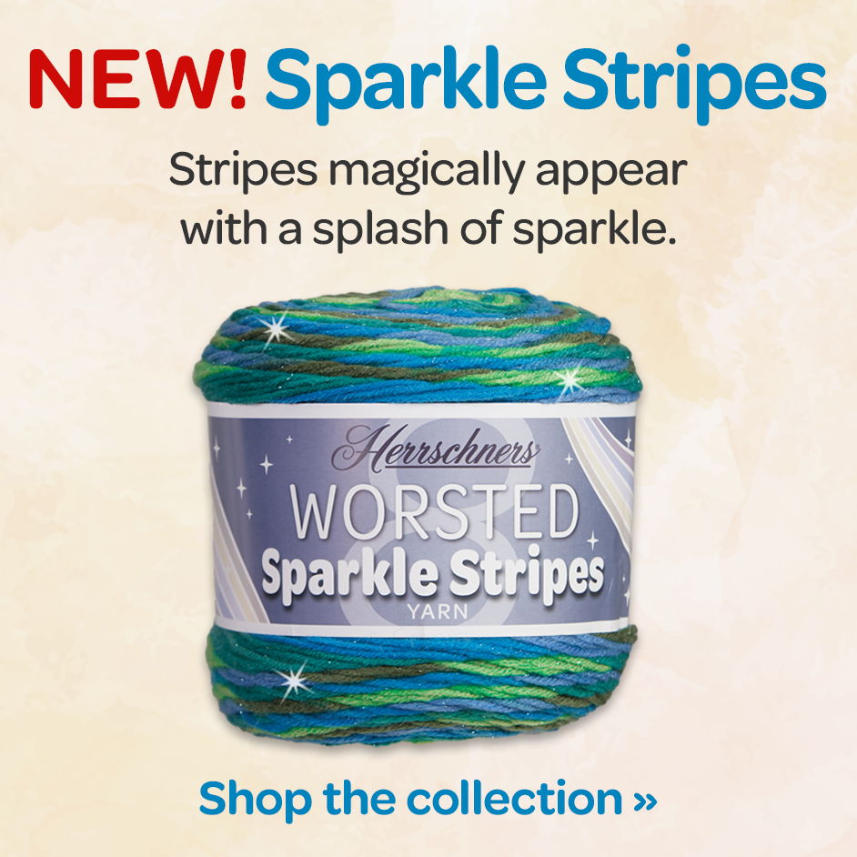 New Sparkle Stripes Yarn. Stripes magically appear with a splash of sparkle. Shop the collection.