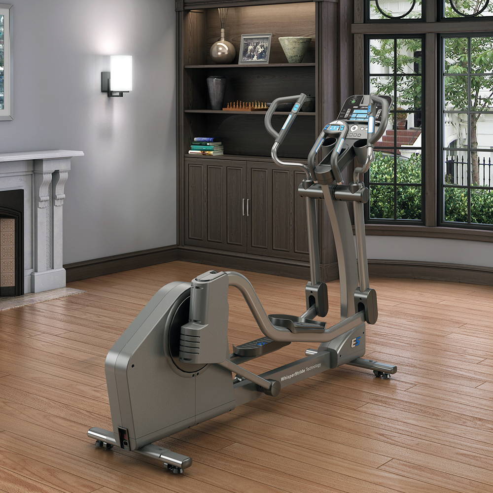 E5 Elliptical in living room of home facing window