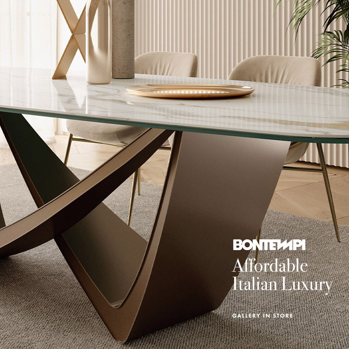 Bontempi customisable dining table in a modern home
