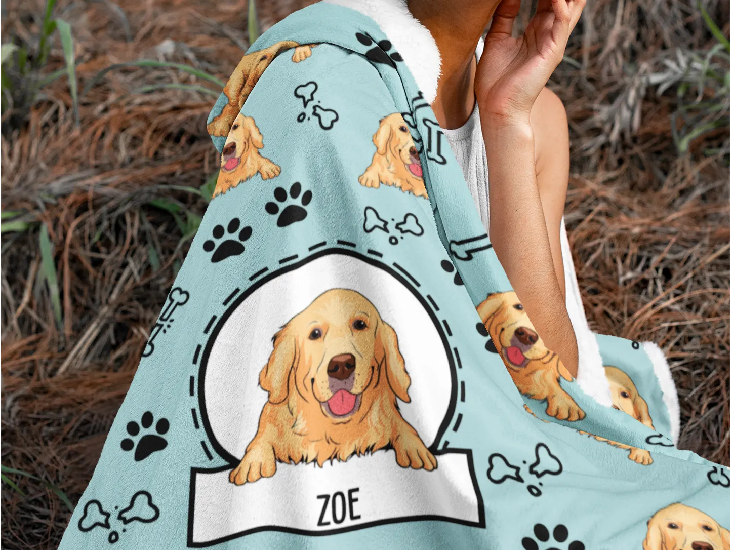 golden retriever personalized blankets