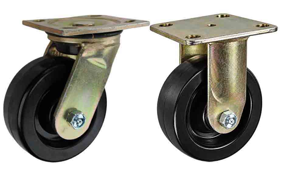 Gold finish caster rigs w/ rubber seal
