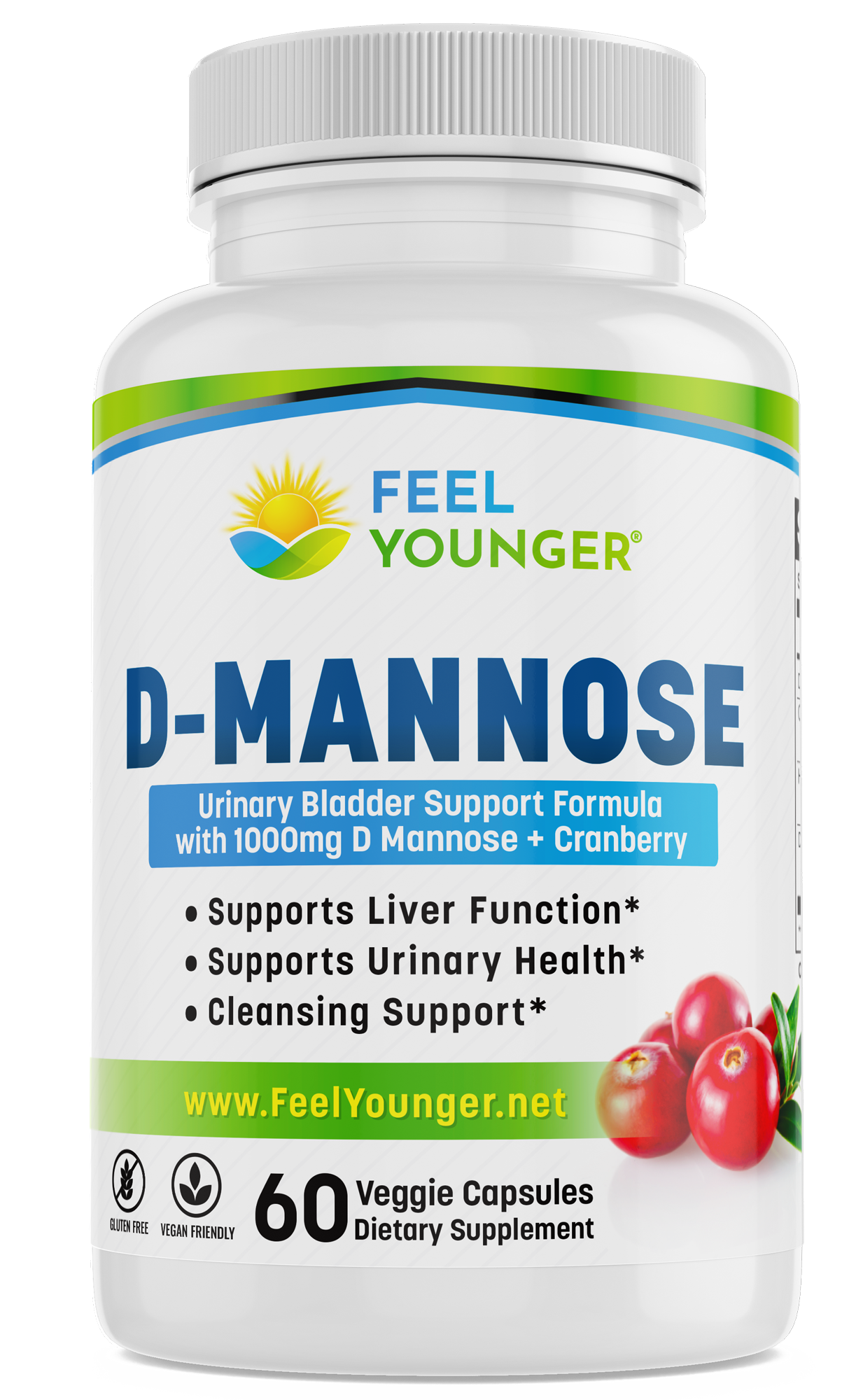 Cranberry with D Mannose 500 mg Bladder Health Supplement