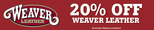 Weaver Leather logo with 20% off promotion.