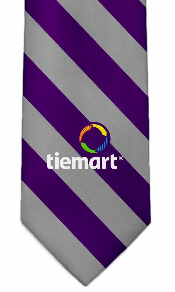 Custom logo tie design option 6, logo on top of stripes