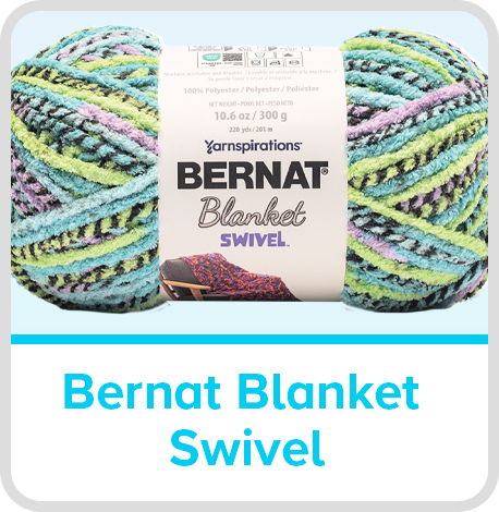 Bernat Blanket Swivel yarn in pastel colors.
