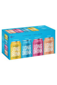 Four-pack of Long Drink cans in a colorful box.