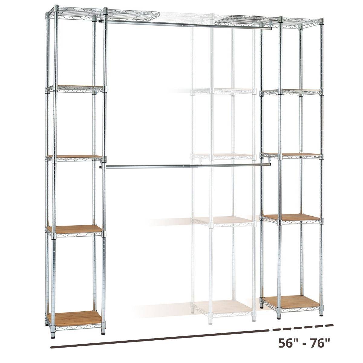 closet organizer, expands from 56 inches to 72 inches