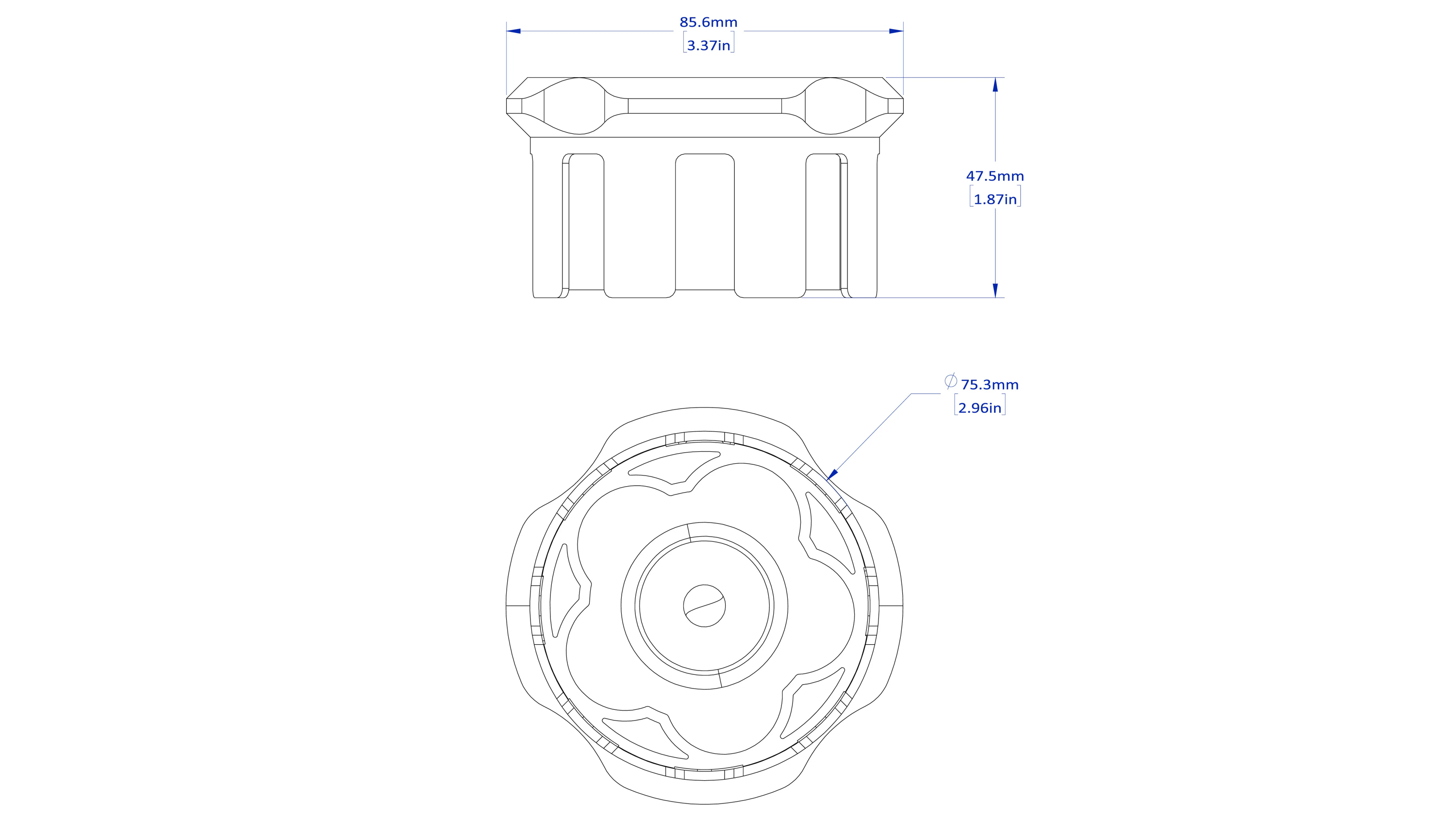 Technical drawing of a component with dimensions indicated.