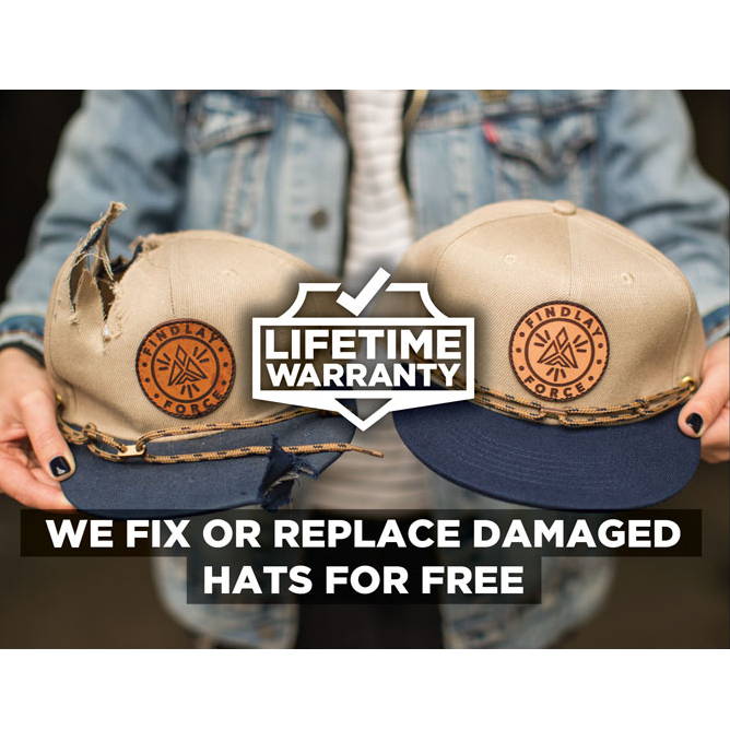 Lifetime Warranty - We fix of replace damaged hats for free