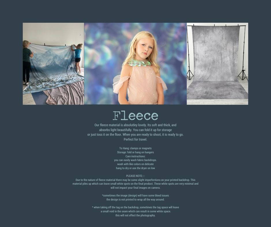 Fleece fabric backdrops