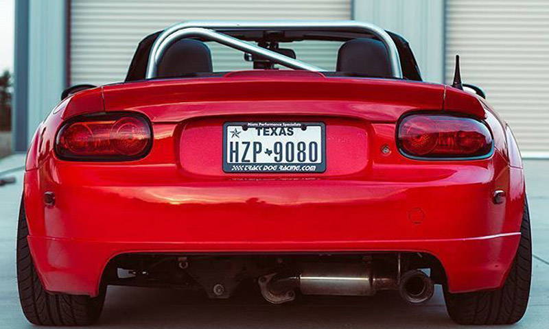 Mazda Miata with Red Lamin-x tail light film covers