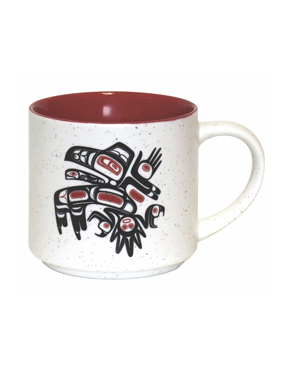 Running Raven 16oz Ceramic Mug by Morgan Asoyuf, Tsimshian