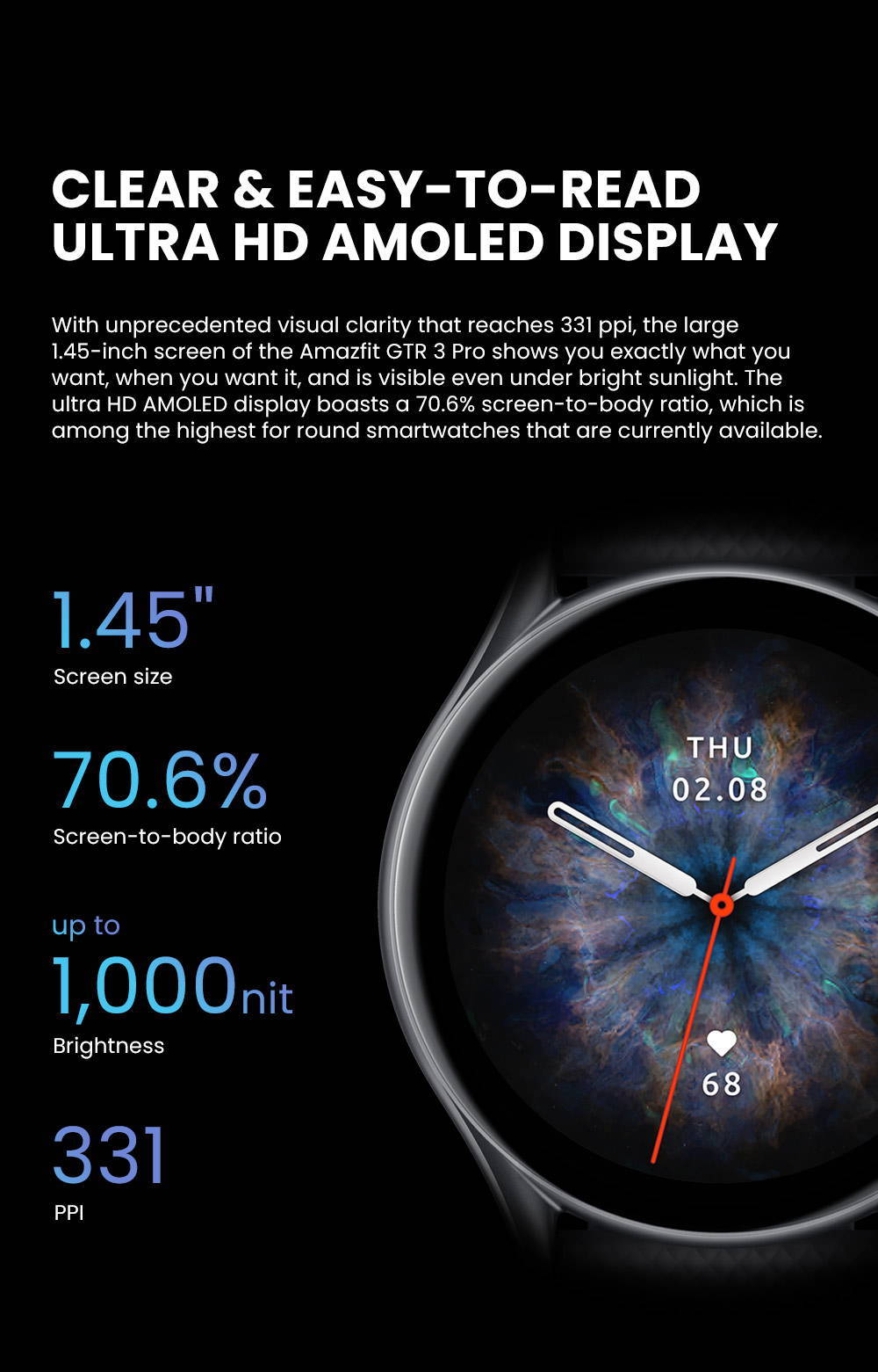 New Amazfit GTR 3 Pro GTR3 Pro GTR-3 Pro Smartwatch AMOLED Display Zepp OS  App 12-day Battery Life Watch for Andriod - AliExpress