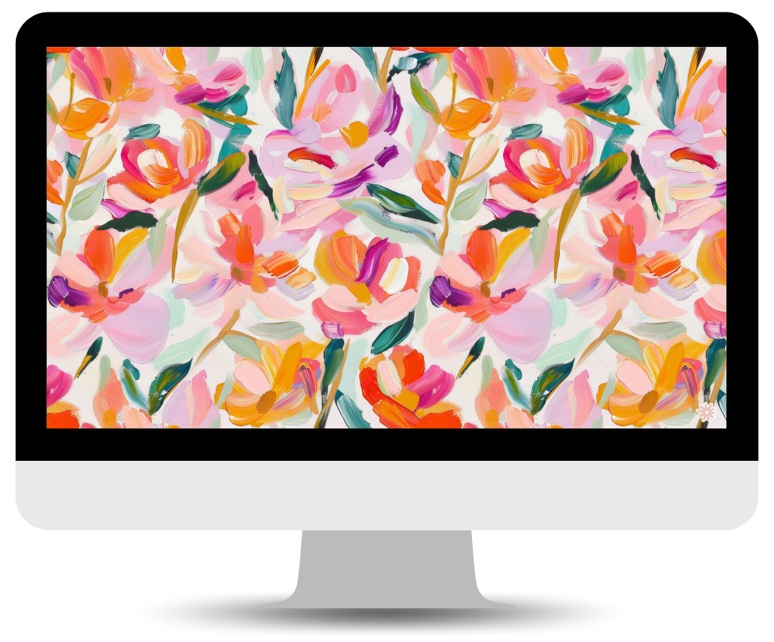 brushstroke blooms desktop wallpaper