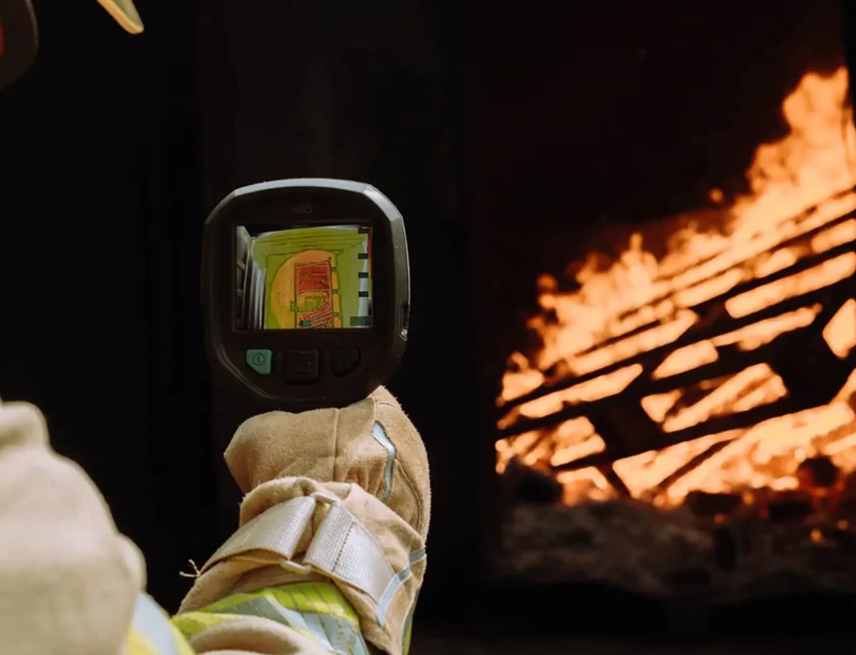 FLIR K-Series thermal imaging camera used during firefighter training