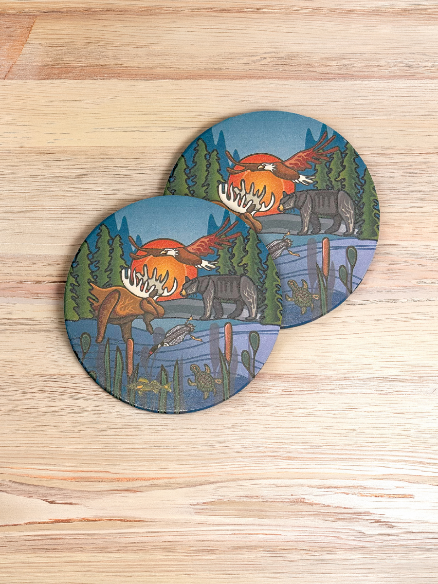 Ceramic Coasters featuring Indigenous artwork