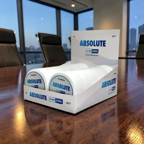 Display of tape rolls in a conference room setting.