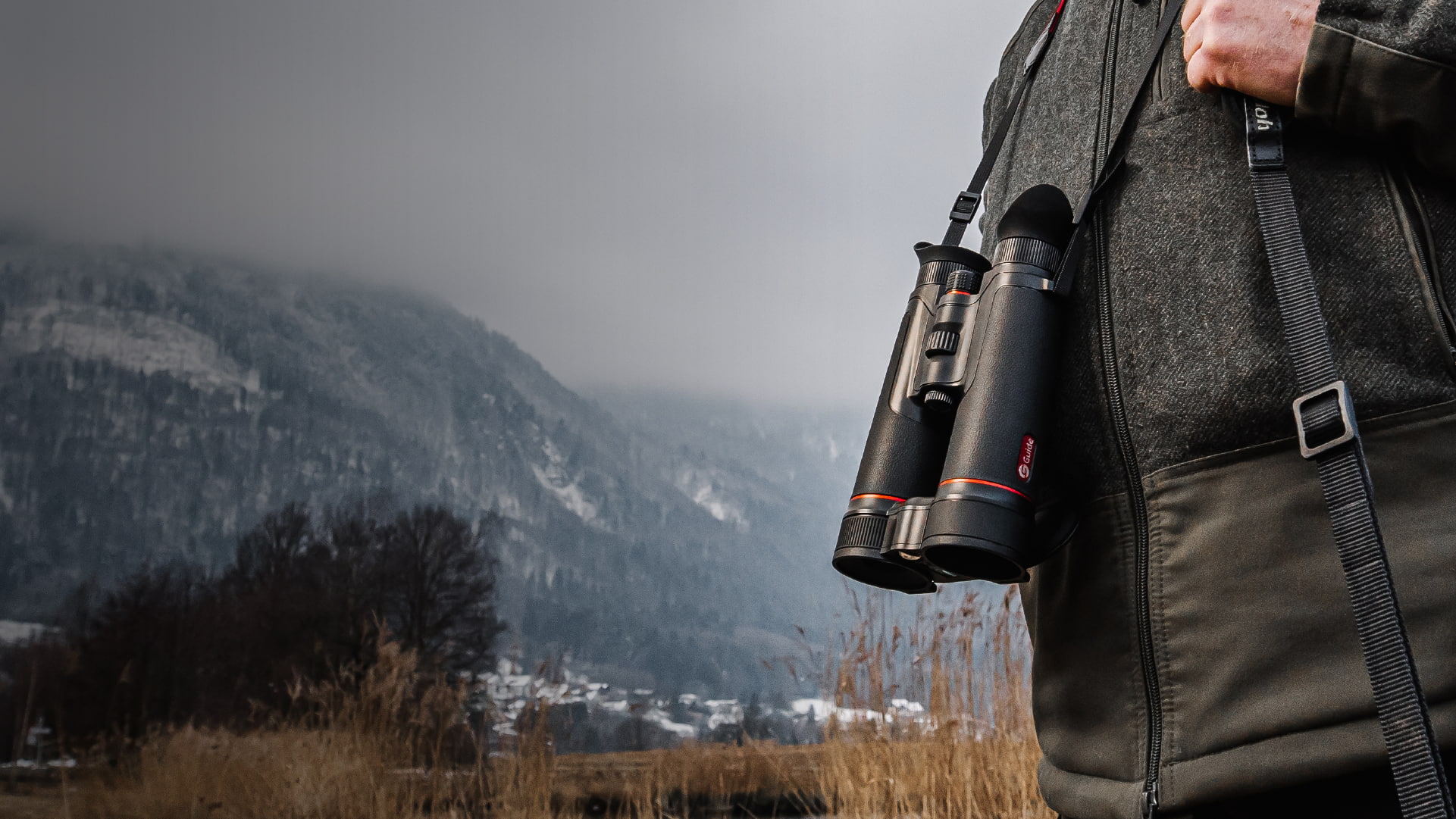 Guide TN650MS multispectral thermal binoculars used for outdoor observation