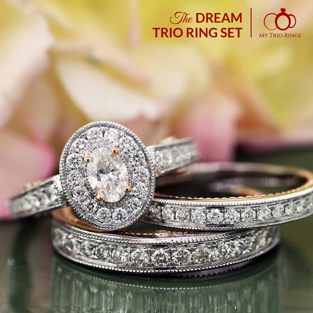 The Dream Trio Ring Set with lab grown diamonds