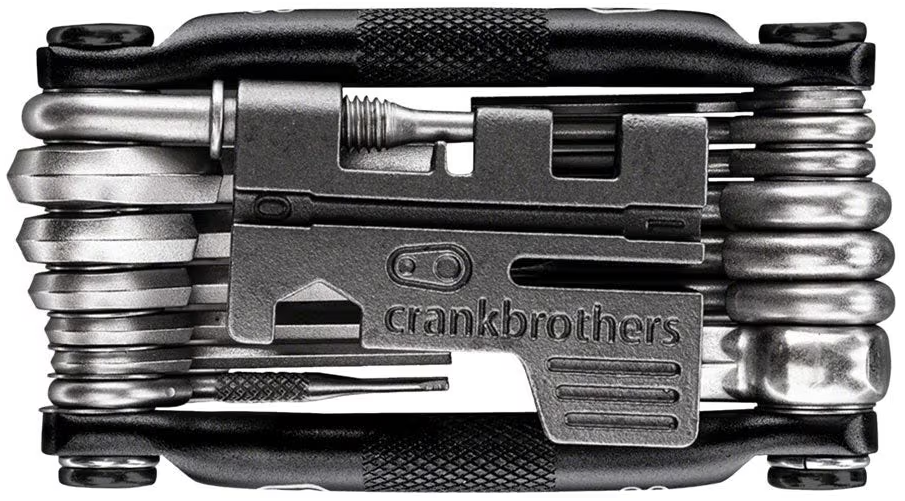 CrankBrothers Multi 20 Tool in Nickel color against a white background