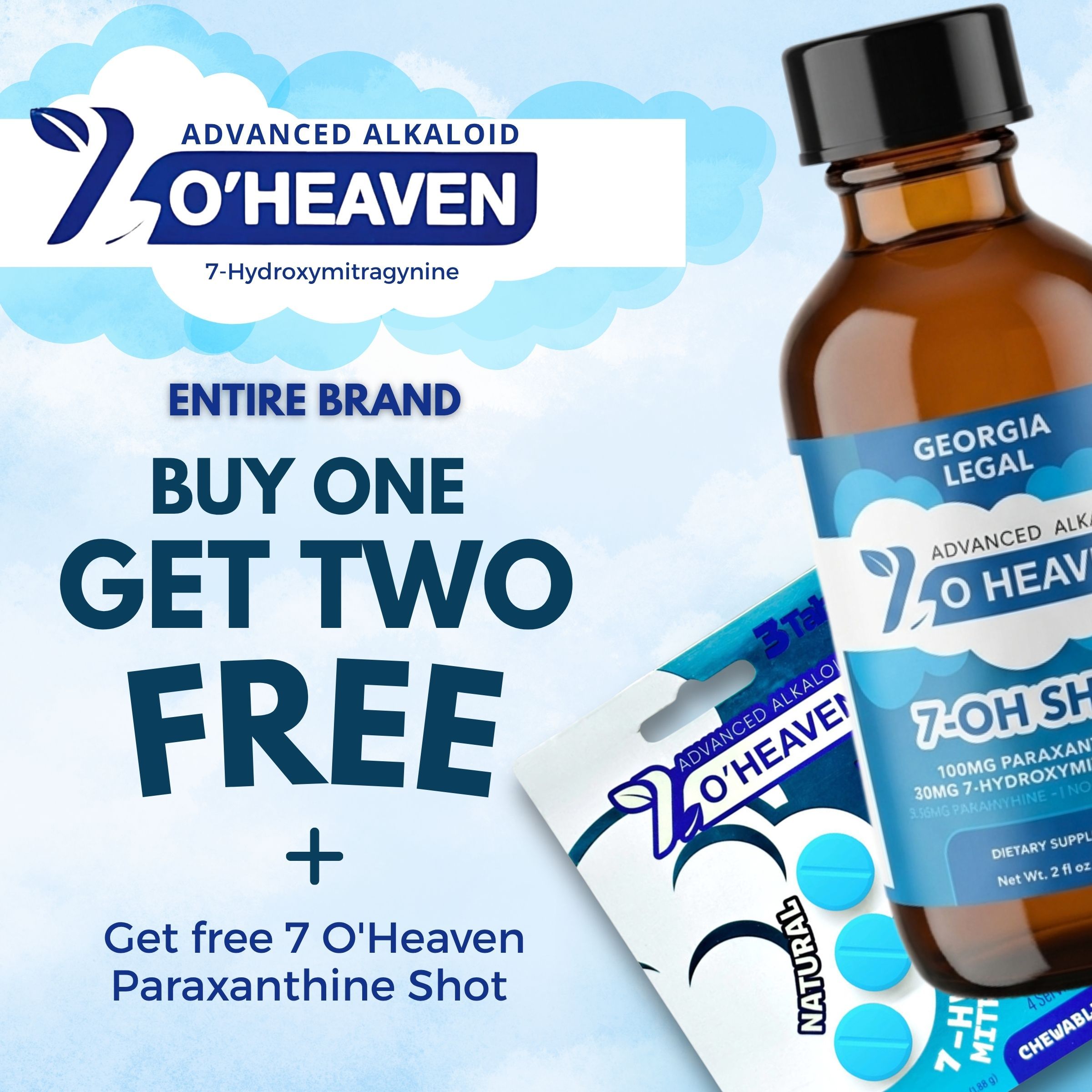 Promotional image for O'Heaven brand buy one get two free offer.