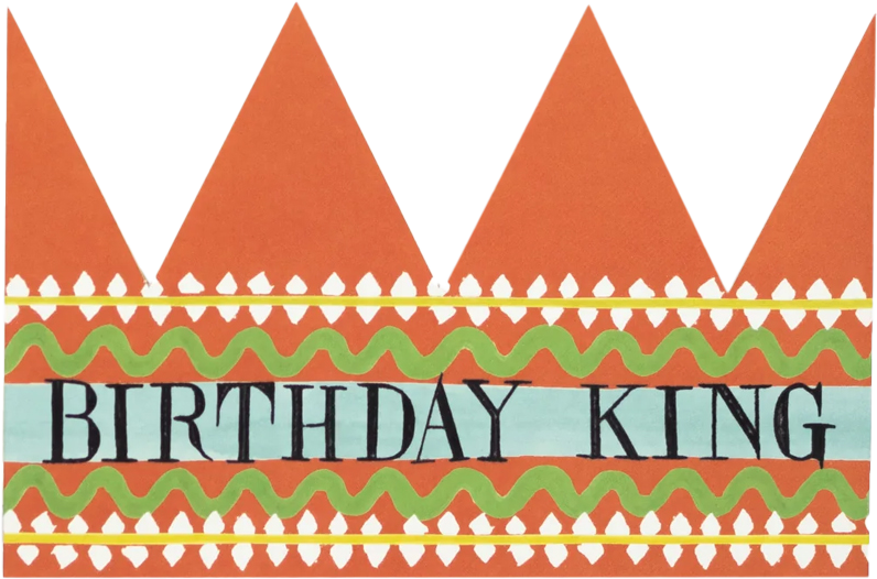 Birthday King Party Hat Card.