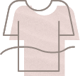 T-Shirt Icon with brown outline and pink fill.