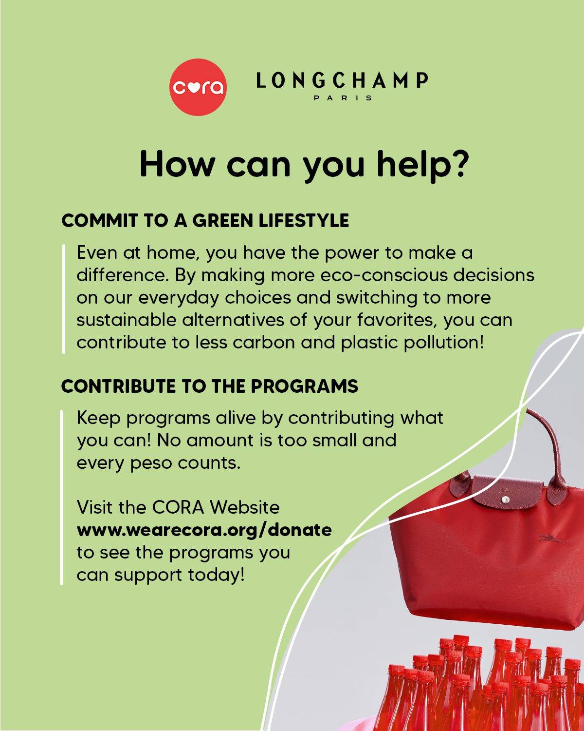 Longchamp Presents an environmentally-friendly and sustainable approach  through the Le Pliage Green Campaign