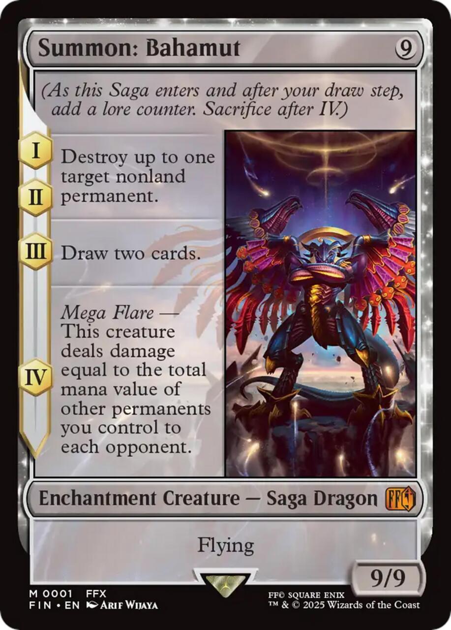 The card Summon Bahamut from the Final Fantasy set.