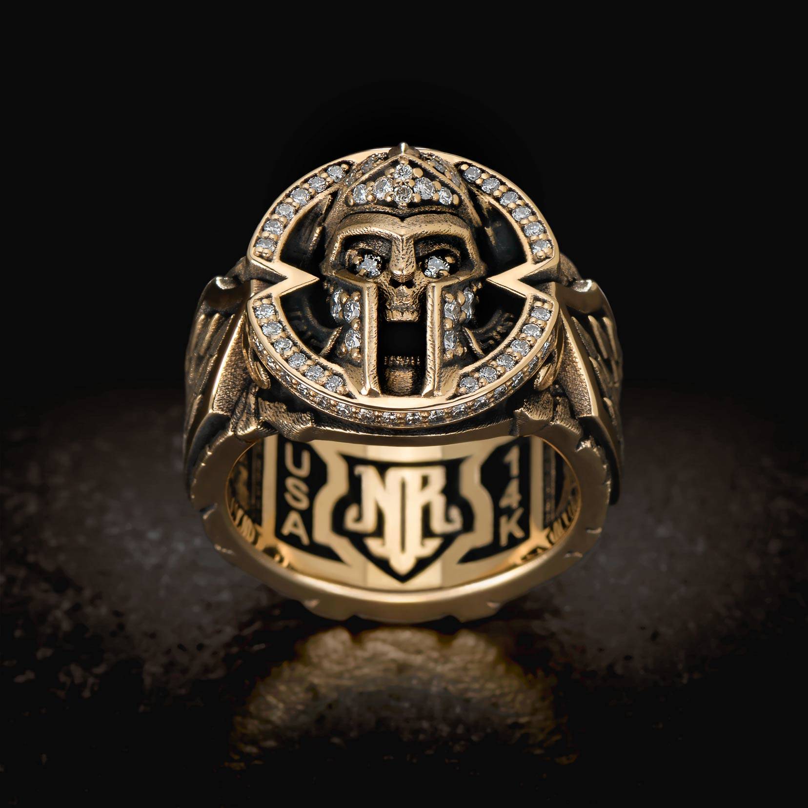 The 14K Jawbone Collection Thermopylae Band Ring with Diamonds