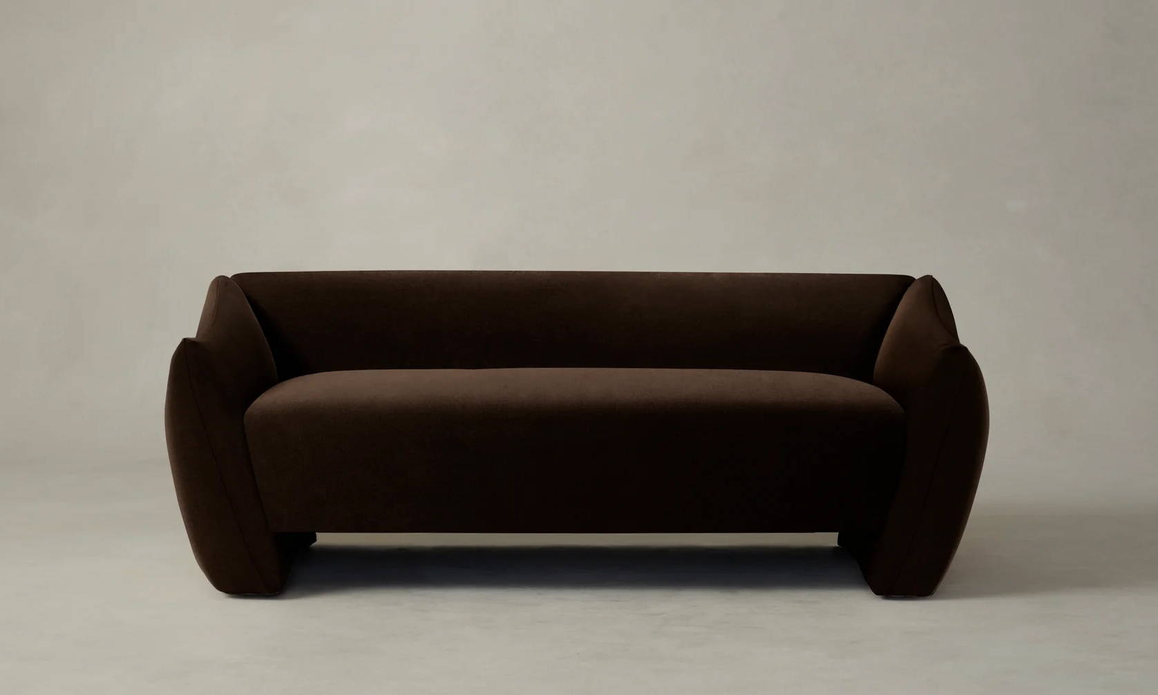 The Bond Settee in Chocolate Mohair