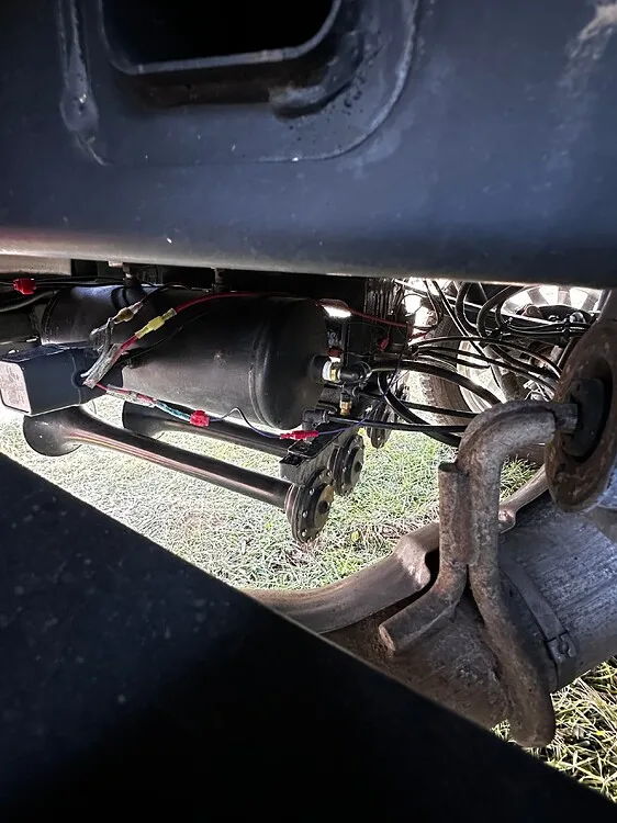 Air tank and train horn install near rear hitch