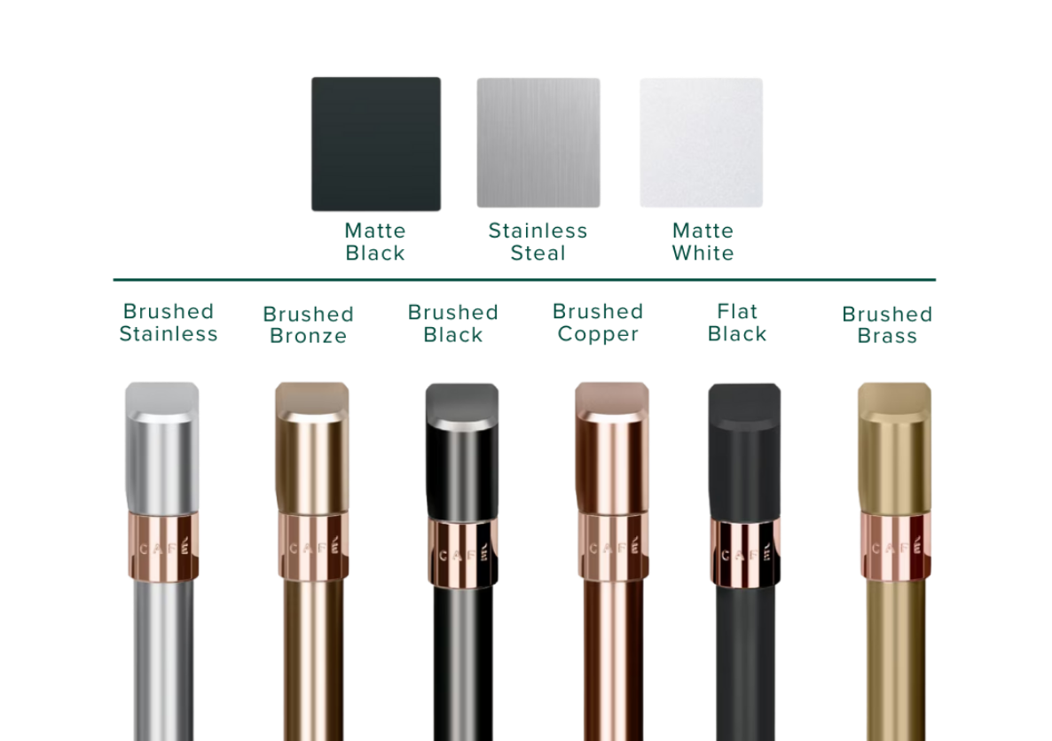 Various color options for cosmetic containers on a dark background.