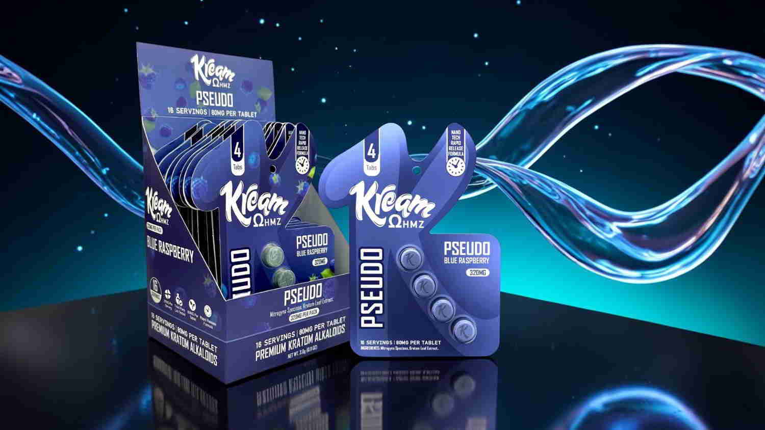 Product display of Kellogg's snacks with a blue background and wavy design.