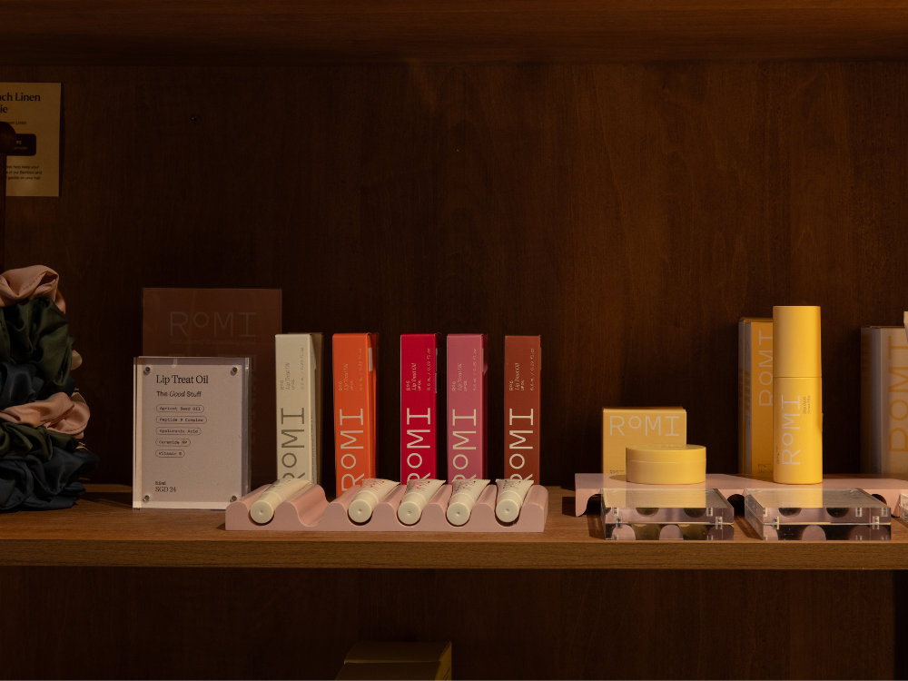 lip treat oils and serums displayed on shelf
