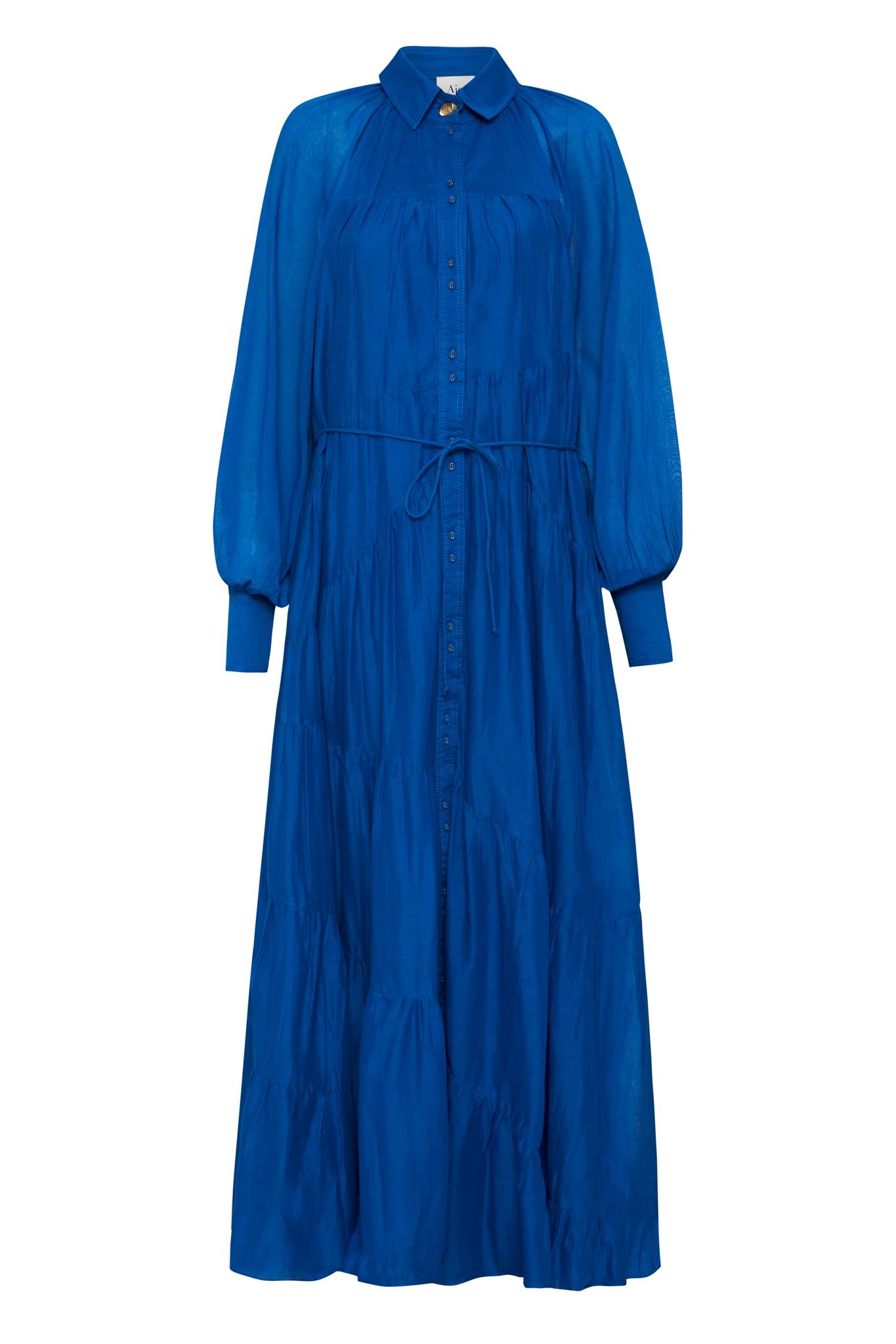 Blue smock maxi dress