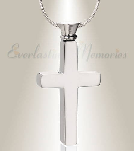 Silver Remembrance Cross Cremation Jewelry
