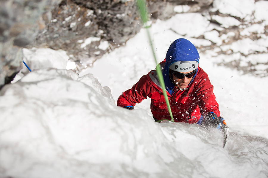Climbing frozen waterfall with Paradox Sports