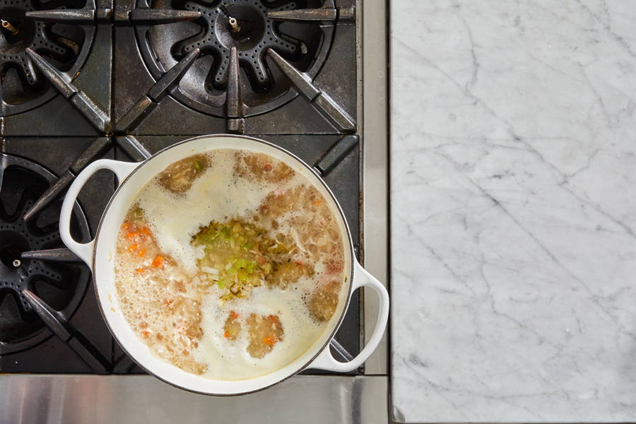 Soup boiling on stove