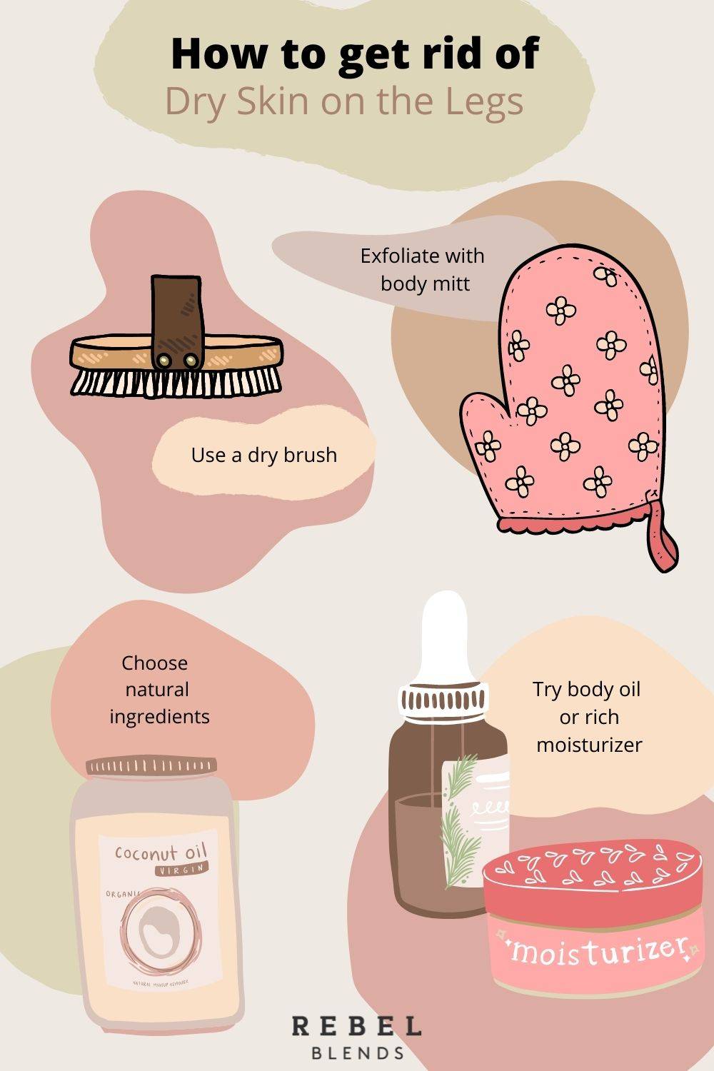 infographic on treating dry skin on legs