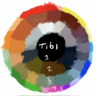 Color wheel with labels Ti61, 1, 2, 3, 4 at the center.