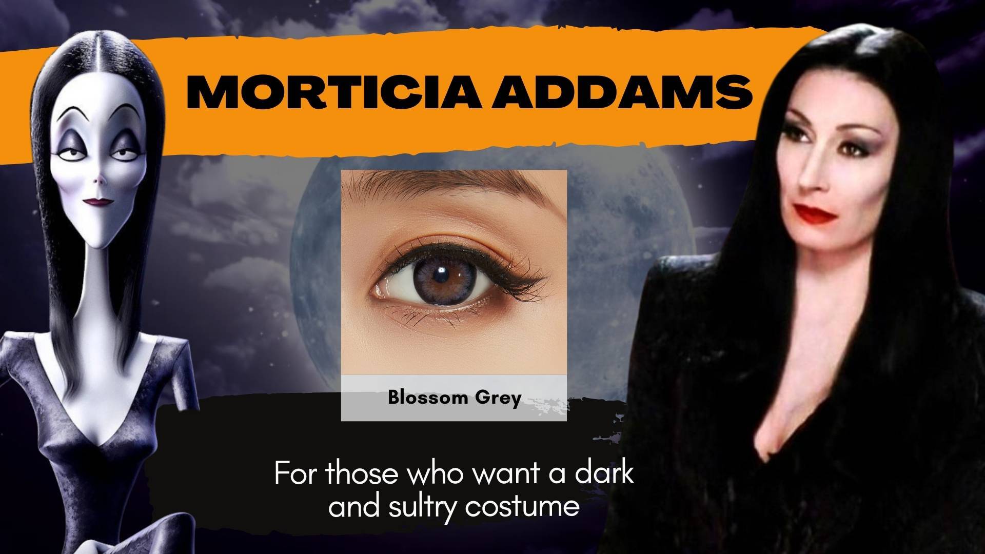 Morticia Adams Halloween Look Color Contact Lenses
