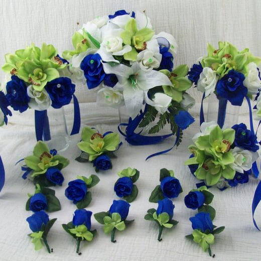 Blue and Green Flowers