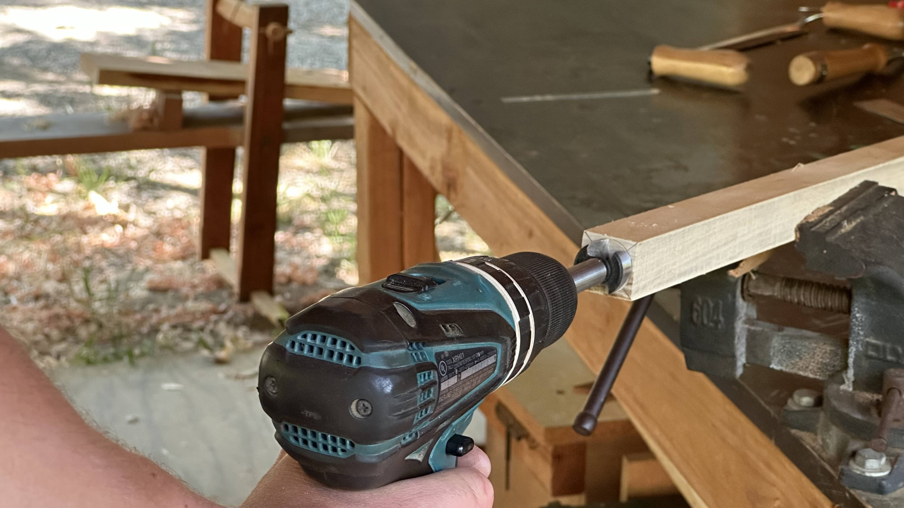 laying out a round tenon with a forstner bit