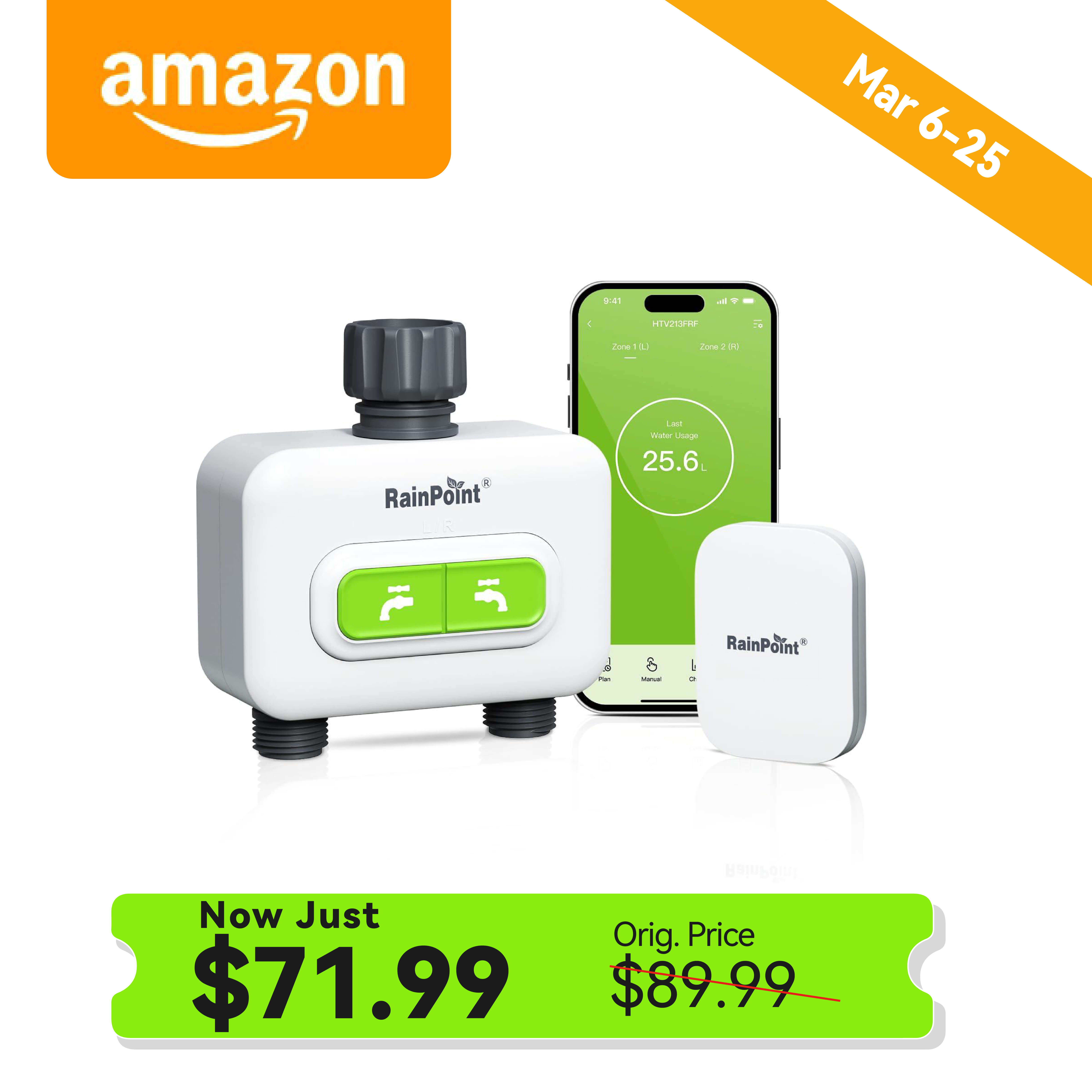 Product promotion for a device with app integration and discounted pricing.