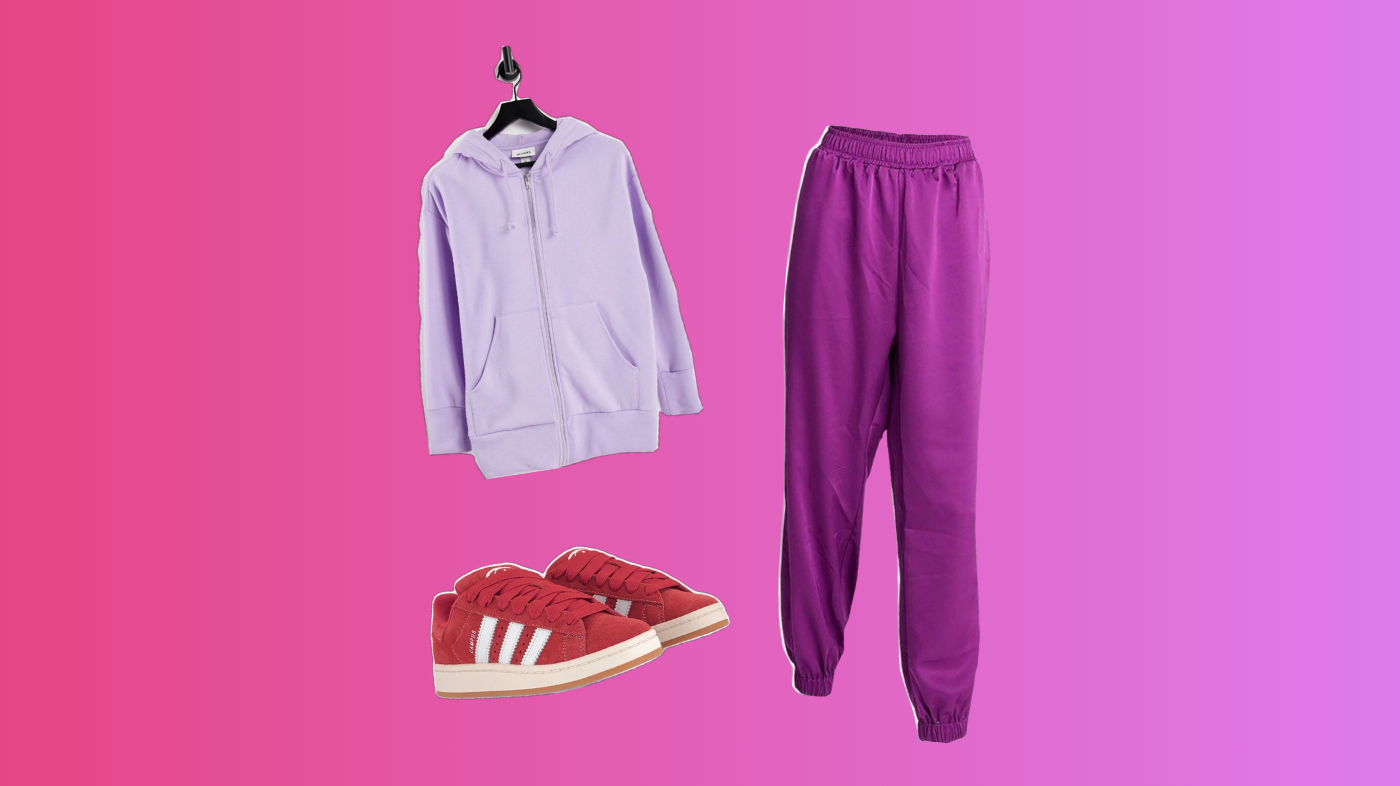 Embarrassment costume from Inside Out 2 featuring oversized pink hoodie, shy posture, and soft pastel cosplay aesthetic